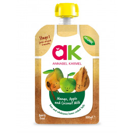 Ökoloogiline mango ja õunapüree kookospiimaga, Annabel Karme