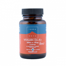 Vitamiin D3 + K2, 50 kapslit, Terranova, Vegan