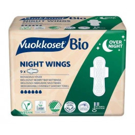 Vuokkoset Bio Night Wings hügieenisidemed, 9 tk