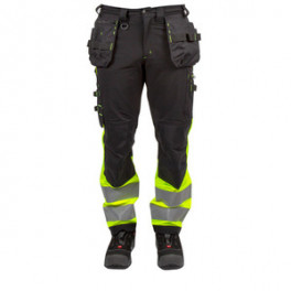 MTX Workgear ripptaskutega püksid stretch hi-vis kollane/mus