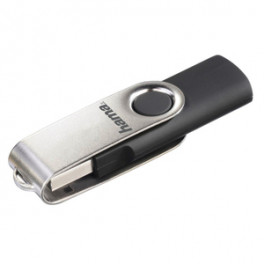 Hama Rotate mälupulk USB 16 GB USB 2.0, 10 MB/s, must/hõbeda