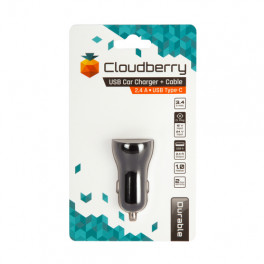 Cloudberry 3,4 A USB Type-C autolaadija 1 x USB 2,4 A