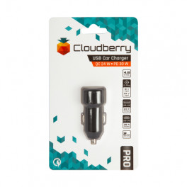 Cloudberry 4,8 A autolaadija 1 x QC 3.0 2,4 A + 1 x PD 2,4 A