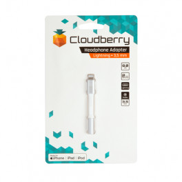 Cloudberry Lightning - 3,5 mm audioadapter 8 cm, valge