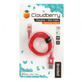 Cloudberry Lightning vastupidav andmekaabel 1,2 m, punane
