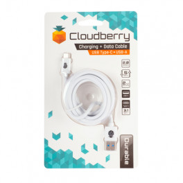 Cloudberry USB Type-C 3.1 kaabel, valge, 2 m