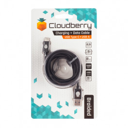 Cloudberry USB Type-C 3.1 vastupidav andmekaabel, must, 2,5