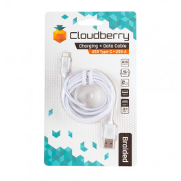 Cloudberry USB Type-C 3.1 vastupidav andmekaabel, valge, 2,5