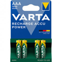 Varta Recharge Accu Power AAA 1000 mAh akupatareid 4 tk