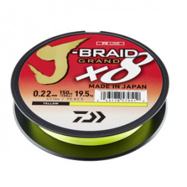Daiwa J-Braid X8 Grand punutud õngenöör kollane