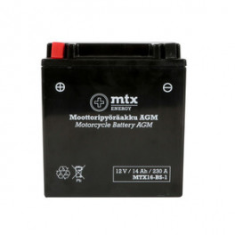MTX Energy AGM-aku 12 V 14 Ah "MTX16-BS-1" (P150 x L87 x K16