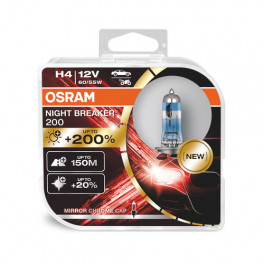 Osram Night Breaker 200 H4-pirn, +200%, 12 V, 60/55 W, 2 tk