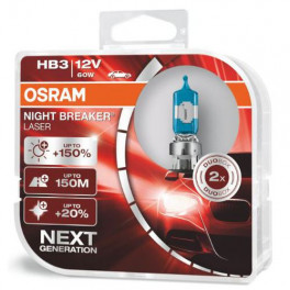 Osram Night Breaker Laser HB3-pirnipaar +150% 12 V / 60 W
